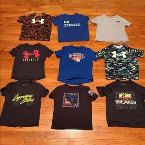 Under Armour Kids Graphic T-Shirts - Multi-Color Pack - Lot Of 9 - All YXS